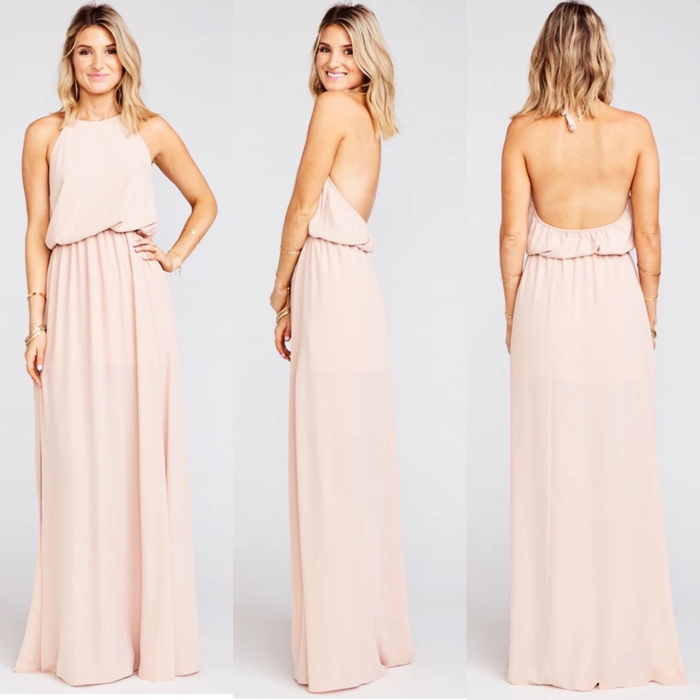 Show Me Your Mumu Heather Halter Dress Dusty Blush NEW